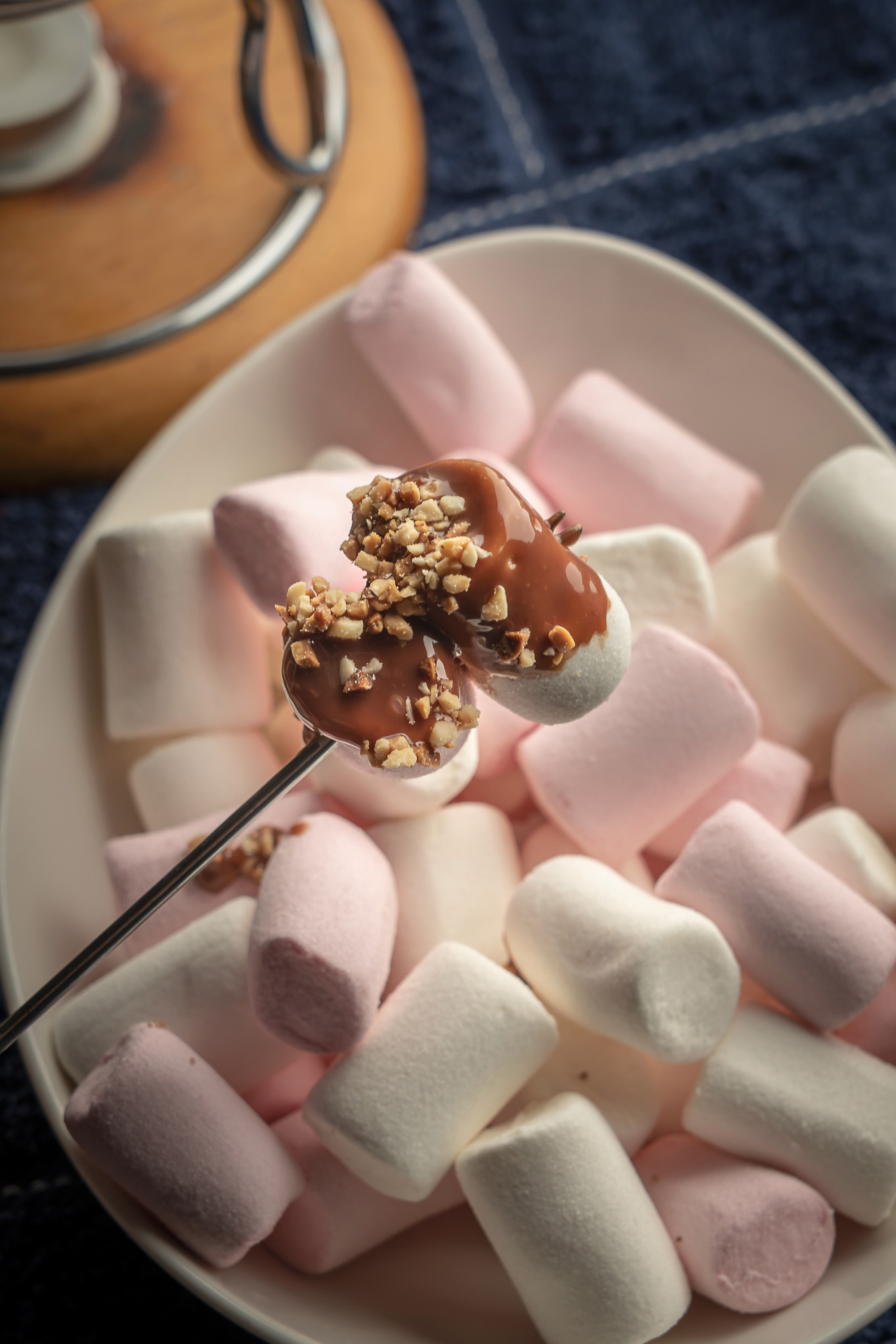 Chocolate dipped marshmallows